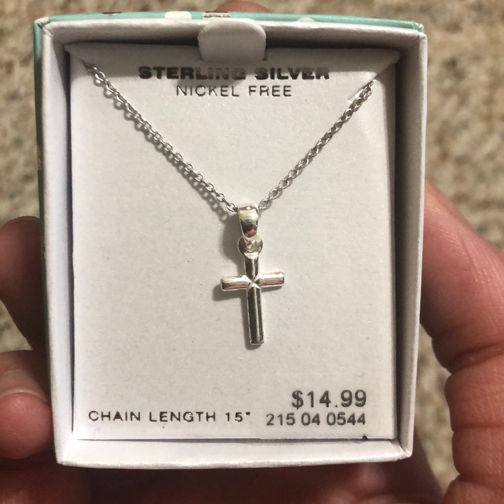 Sterling Silver Cross Necklace NWT